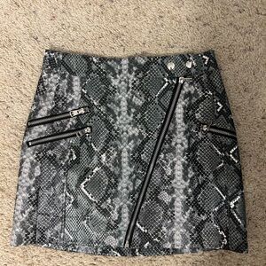 Snake Skin Leather Skirt
